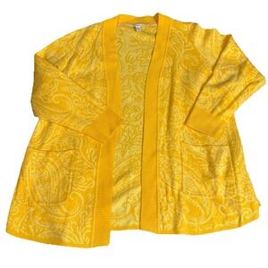 Isaac Mizrahi Live! Cardigan Yellow Size 2xL  Cotton Blend Classic Casual Cozy